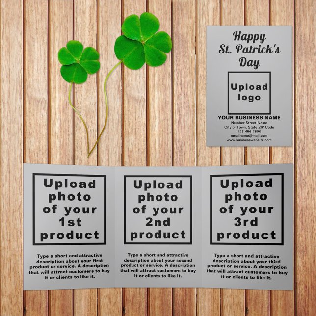 Gray St. Patrick's Day Business Trifold Card (Gray St. Patrick's Day business trifold card)