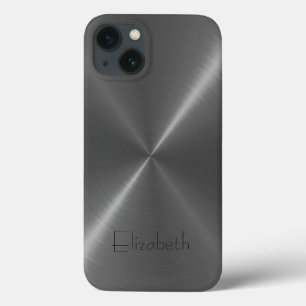 Gray Stainless Steel Metal iPhone 13 Case