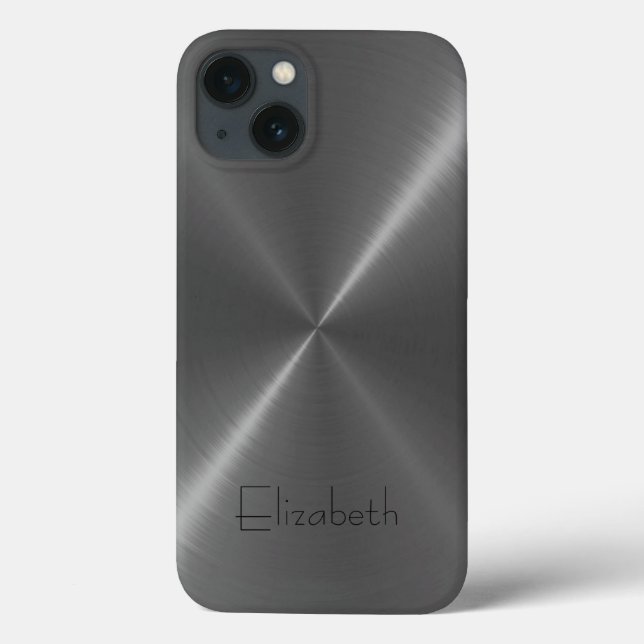 Gray Stainless Steel Metal Case-Mate iPhone Case (Back)