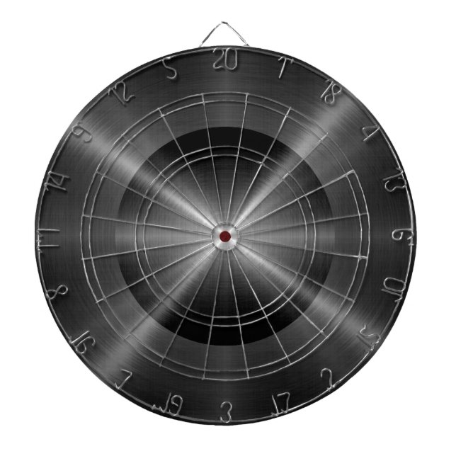Gray Stainless Steel Metal Dartboard (Front)