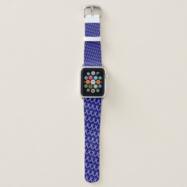Gray Standard Ribbon by Kenneth Yoncich Apple Watch Band (Front)