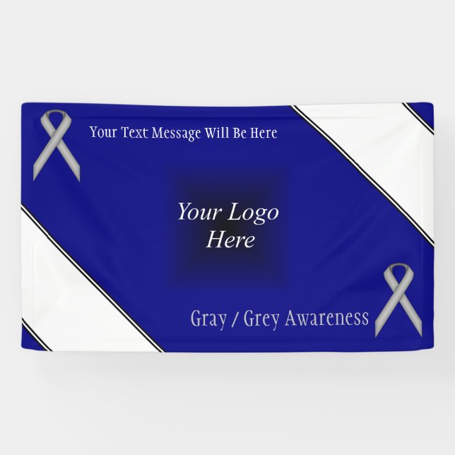 Gray Standard Ribbon by Kenneth Yoncich Banner (Horizontal)