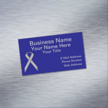 Gray Standard Ribbon By Kenneth Yoncich Business Card Magnet by KennethYoncich at Zazzle