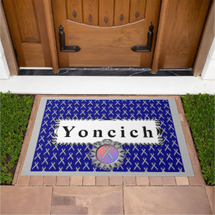 Gray Standard Ribbon by Kenneth Yoncich Doormat