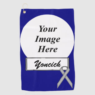 Gray Standard Ribbon by Kenneth Yoncich Golf Towel