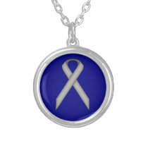 Gray Standard Ribbon by Kenneth Yoncich Silver Plated Necklace