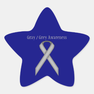 Gray Standard Ribbon by Kenneth Yoncich Star Sticker
