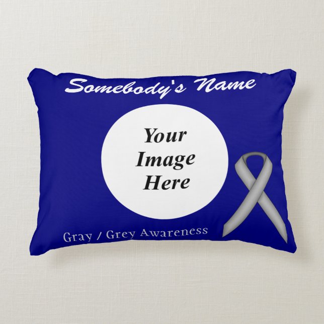 Gray Standard Ribbon Template by Kenneth Yoncich Accent Pillow (Front)