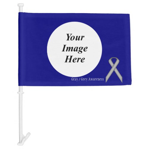 Gray Standard Ribbon Template by Kenneth Yoncich Car Flag
