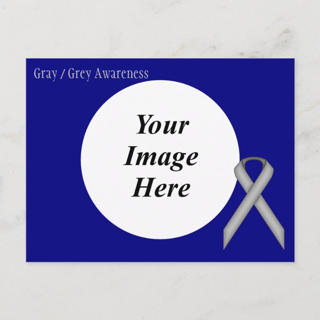 Gray Standard Ribbon Template by Kenneth Yoncich Postcard (Front)
