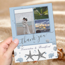 Gray Starfish Blue Beach Wedding