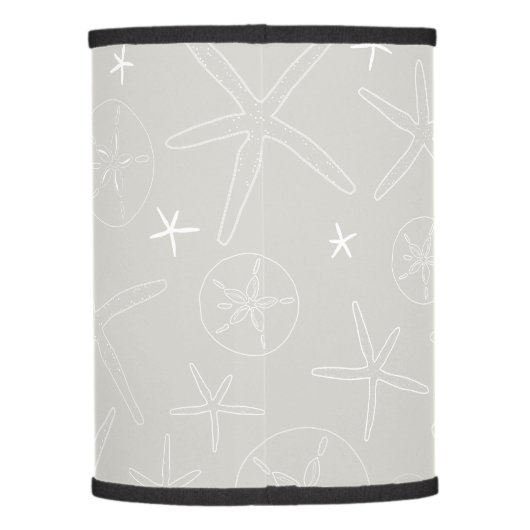 Gray Starfish & Sand Dollar Table Lamp (Back)