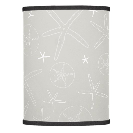 Gray Starfish & Sand Dollar Table Lamp (Front)