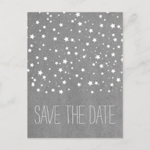 Gray Starry Night Save the Date Postcard