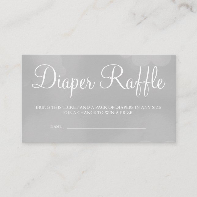 Gray Starry Sky Diaper Raffle Card Tickets (Front)