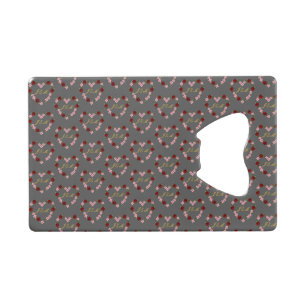 Gray Steel Bottle Opener with Floral Design
