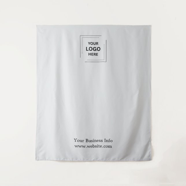 Gray Step and Repeat Business Logo Photo Backdrop (Front)
