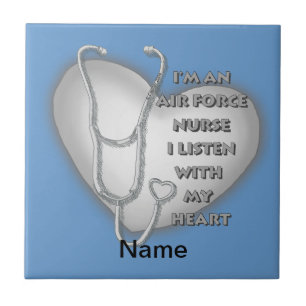 Gray Stethoscope Air Force Nurse Ceramic Tile