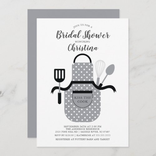 Gray Stock the Kitchen Bridal Shower Invitation