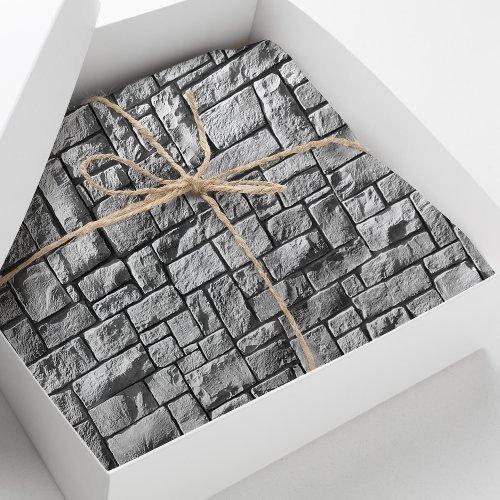 Gray Stone Brick Wall Texture Tissue Paper