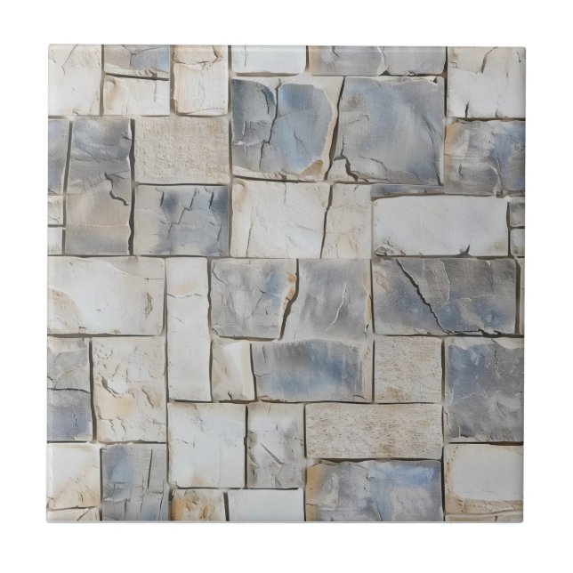 Gray Stone Pattern Ceramic Tile (Front)
