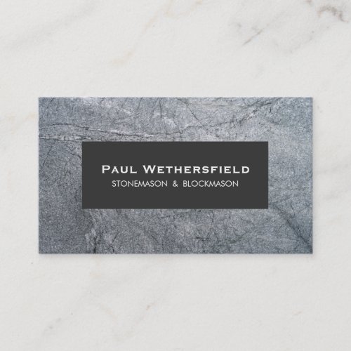 Gray Stone Stonemason and Blockmason  Architect Business Card