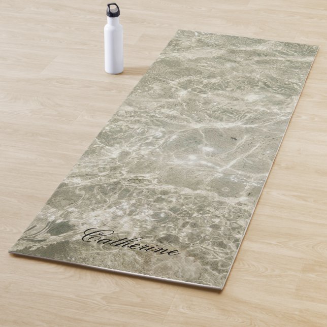 Gray Stone Texture Modern Custom Eco Friendly Yoga Mat (In Situ)