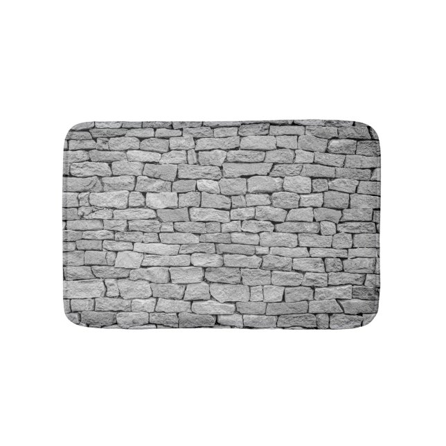 Gray stone wall, abstract background. bath mat (Front)