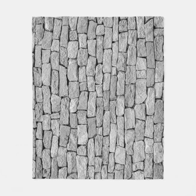 Gray stone wall, abstract background. fleece blanket (Front)