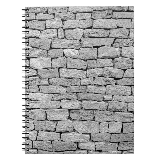 Gray stone wall, abstract background. notebook (Front)