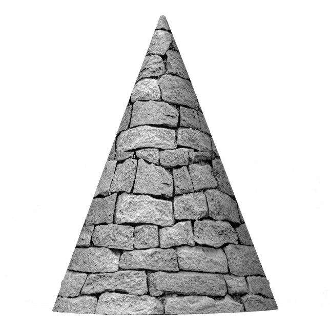 Gray stone wall, abstract background. party hat (Front)