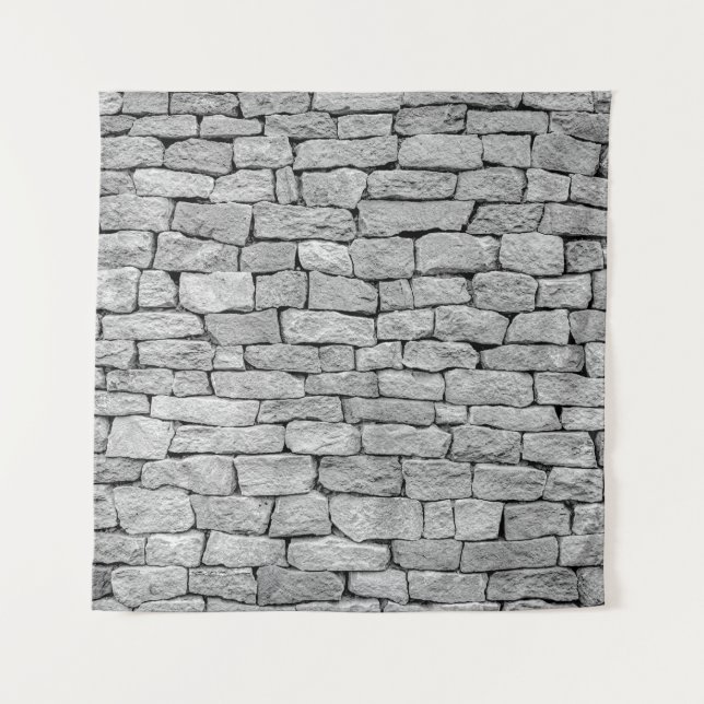 Gray stone wall, abstract background. tapestry (Front)