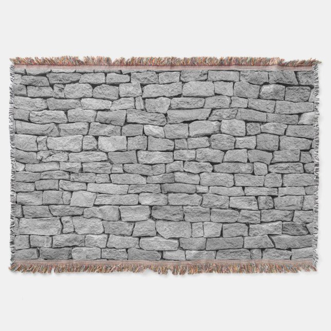 Gray stone wall, abstract background. throw blanket (Front)