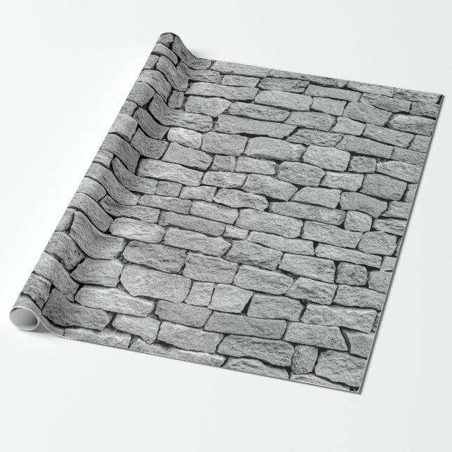Gray stone wall as an abstract background. wrapping paper (Unrolled)