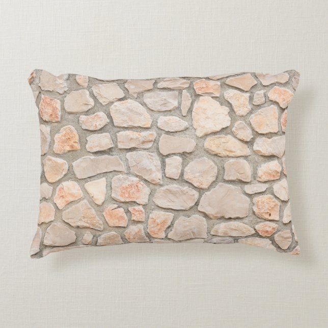 Gray stone wall background. stone, texture, wall,  accent pillow (Front)