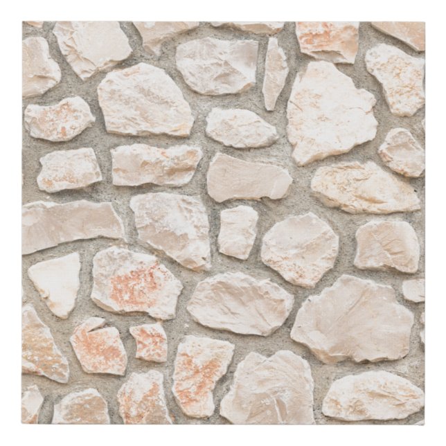 Gray stone wall background. stone, texture, wall,  faux canvas print (Front)
