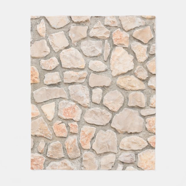 Gray stone wall background. stone, texture, wall,  fleece blanket (Front)