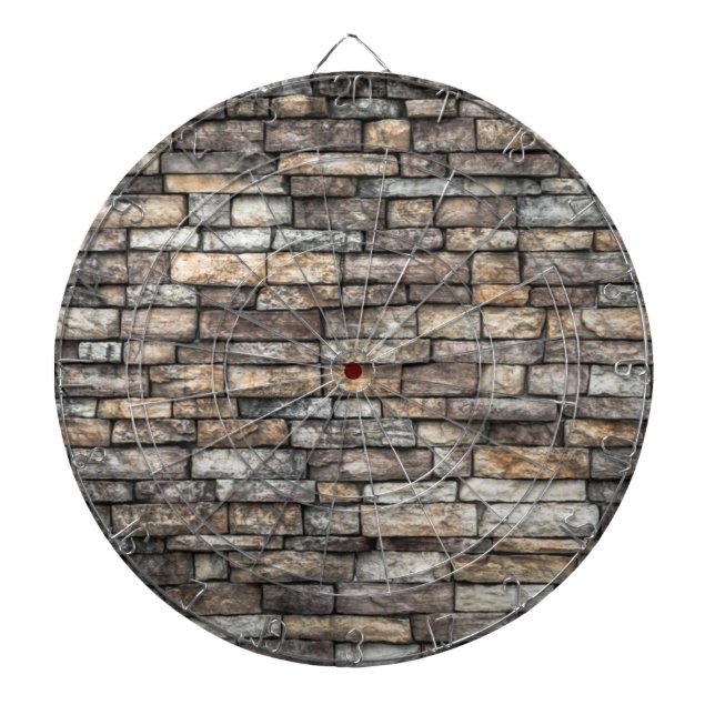 Gray Stone Wall Dart Board (Front)