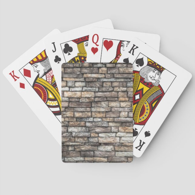 Gray Stone Wall Poker Cards (Back)