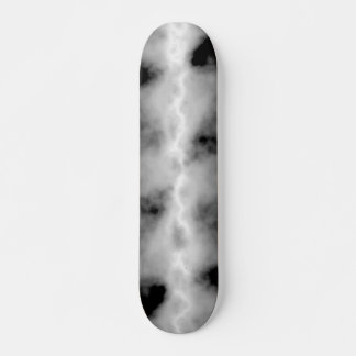 Gray Storm Cloud White Lightning Thunderstorm Look Skateboard Deck
