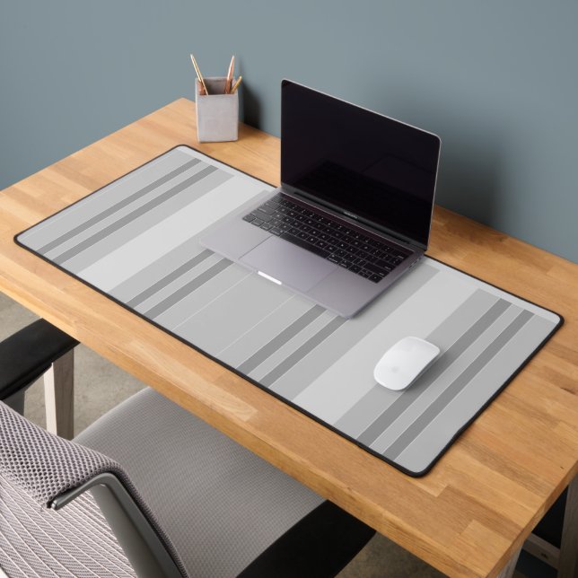 Gray stripe lines pattern desk mat (Office 2)