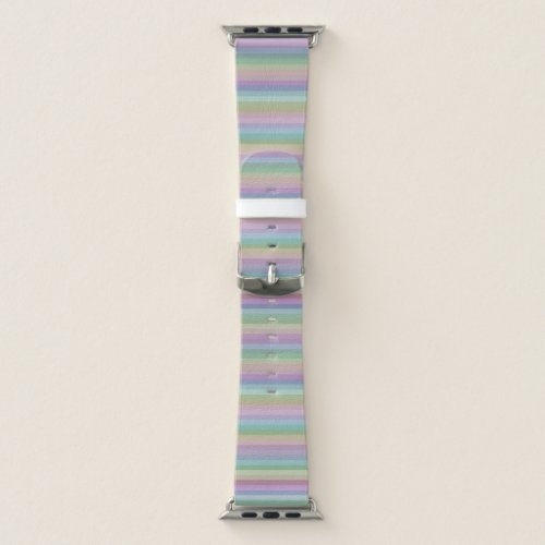 Gray Stripe Pastel Rainbow Apple Watch Band