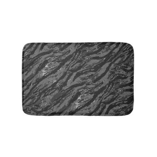 Gray Striped Camo Bathroom Mat