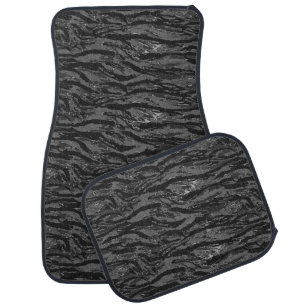 Gray Striped Camo Car Floor Mat