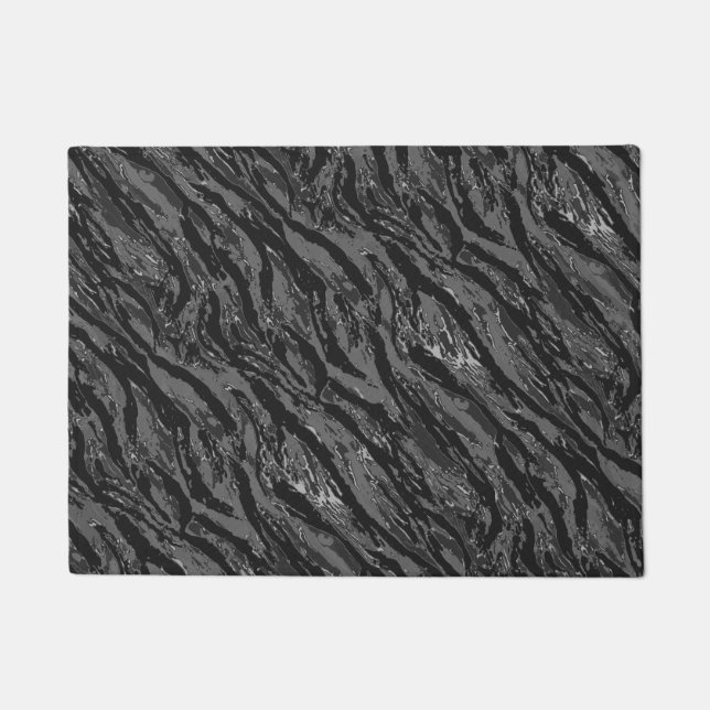Gray Striped Camo Doormat (Front)