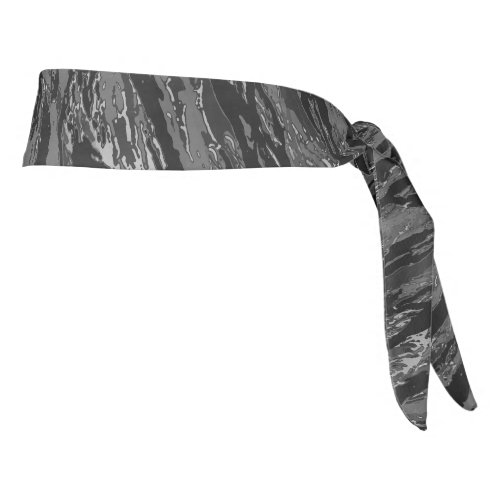 Gray Striped Camo Head Wrap Tie Headband