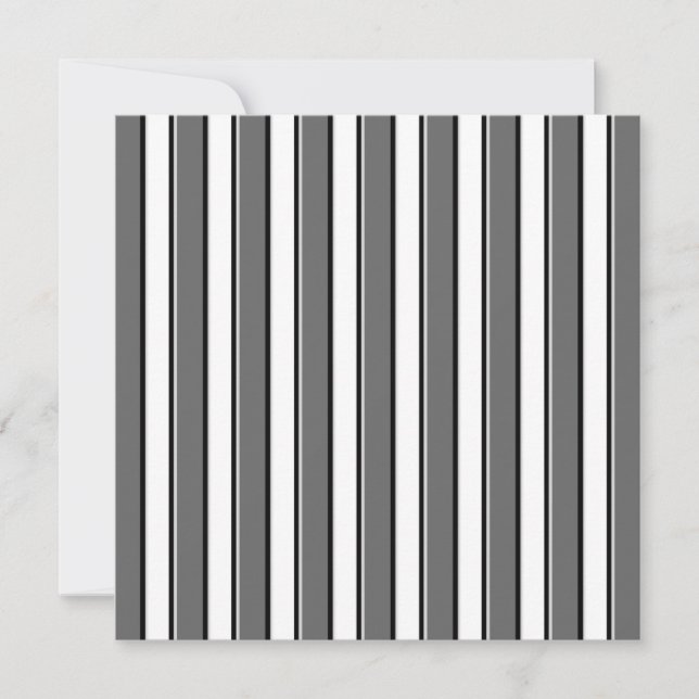 Gray Striped Custom Graduation Invitations (Front)