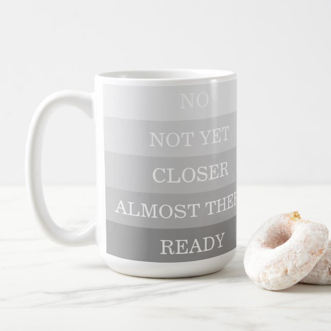 Gray Striped Do Not Disturb While Drinking Coffee Coffee Mug (With Donut)