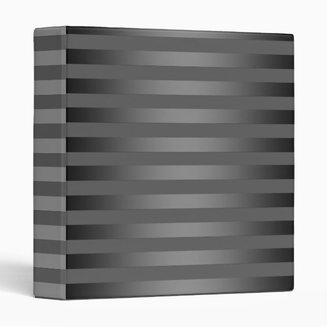 Gray, striped, gradient, gray stripes, simple 3 ring binder (Front/Spine)