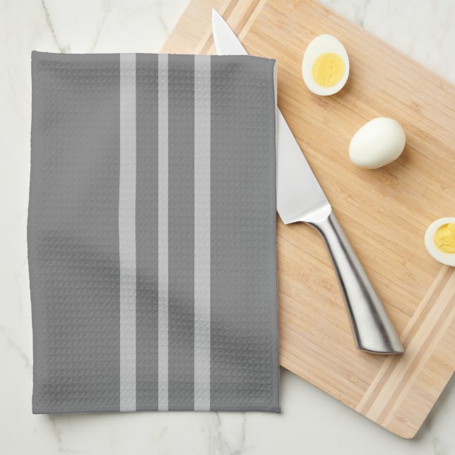 Gray Striped Kitchen Towel (Quarter Fold)